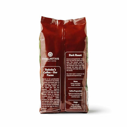 Dark Roast, Honduran Coffee, Whole Bean — Single Origin, Single Estate, Specialty Beans — Intense Flavor with Rich Creamy, Nutty, Smooth Chocolate Notes and Low-Acid — Freshly Roasted, Yearly Harvested