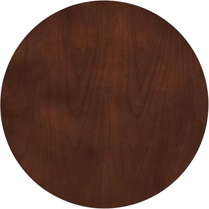 NORDICANA Single Accent Side Table for Living Room, 19.6 Inch Wide 19.6 Inch Tall Walnut Color Round End Table for Sofa, Accent Chair, Manufactured Wood Top with Walnut Veneer