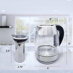 Load image into Gallery viewer, OVENTE Electric Kettle with Digital Temperature Control and Removable Tea Infuser, 1500W Water Heater, 1.7L Double-Wall Insulated Glass, Easy to Fill Lid, Keep Warm Function, and Auto Shut-Off, KD68S
