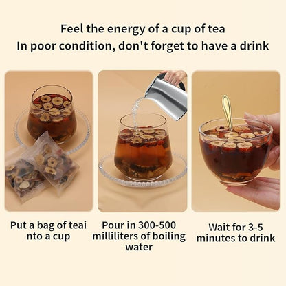 Addtool Maca Ginseng Power Blend Tea，Ginseng-Infused ten Treasure Kidney Tea , for Women & Men。with,Reishi Red Date Wolfberry Mulberry Cassia seed，Premium (180 grams / 15 packs) Each tea bag can be steeped multipletimes.