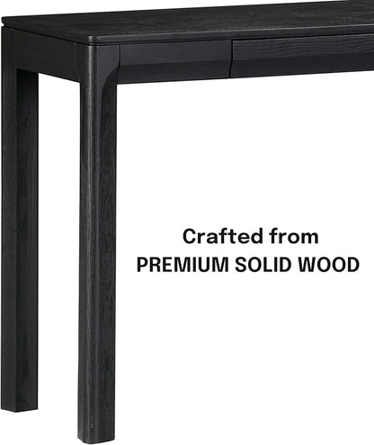 NTC Flow Modern Wooden Rectangle Console Table with Hidden Drawer – Waterproof & Heat Resistant, Burnt Black