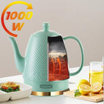 Load image into Gallery viewer, 1.2-Liters Ceramic Electric Kettle Pot, 1000W Fast Boil Water For Coffee &amp; Tea, Automatic Shut-Off, Boil Dry Protection, Retro Gooseneck Teapot BPA Free Boiler