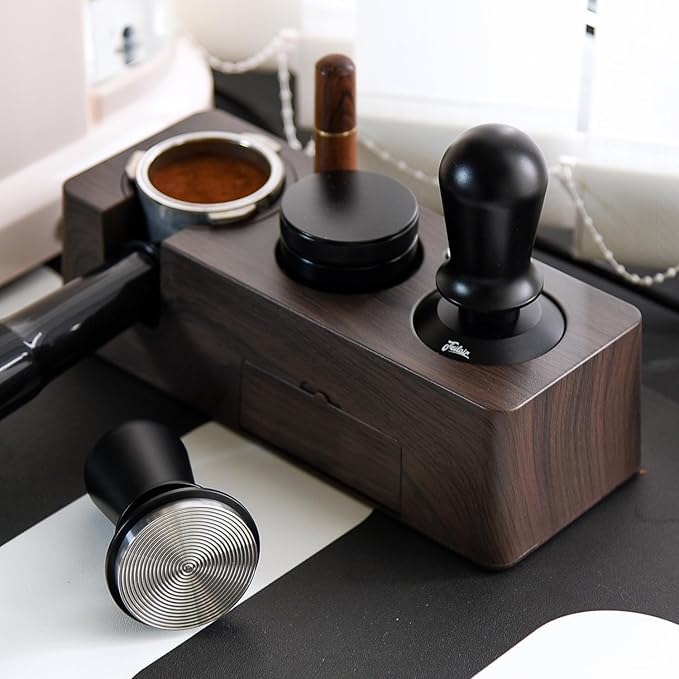 58.35mm Espresso Tamper, 3 Spring Loaded Tamper, Coffee Tamper with Stainless Steel Ripple Base, Self Leveling Tamper for Barista, Compatible with 58mm Rancilio, Gaggia Bottomless Portafilter