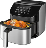 Load image into Gallery viewer, Air Fryer 6.8 Quarts, 10-in-1 Functions, Air Fry, Roast, Bake, Broil, Dehydrate, Large &amp; Compact Air Fryers, Nonstick &amp; Dishwasher-Safe Airfryer Basket, Stainless Steel Air Fryer, Easy to Use