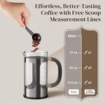 Load image into Gallery viewer, Veken French Press Coffee Maker 34oz 1 L, Heat Resistant Thickened Borosilicate Glass, No Plastic Touching Cafe, Stainless Steel Brewer,Cold Brew Cafetera Teapot for Kitchen Travel Camping,Dark Pewter