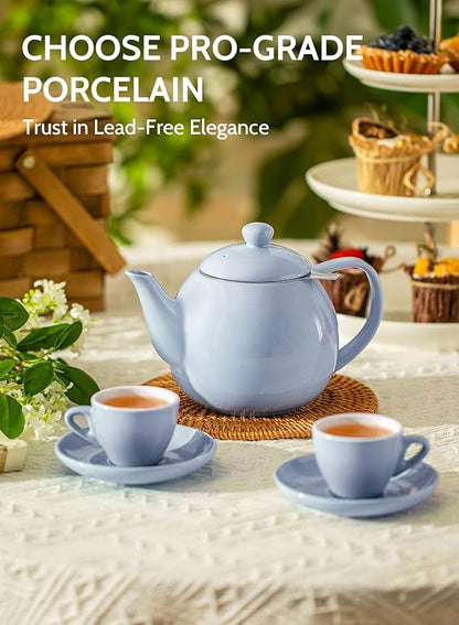 Sweese Teapot, Porcelain Tea Pot with Stainless Steel Infuser, Blooming & Loose Leaf Teapot - 27ounce, Lilac