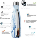 Load image into Gallery viewer, BJPKPK 17 oz Stainless Steel Insulated Water Bottles Reusable Sports Water Bottle for Travel,Wood Denim Graphics