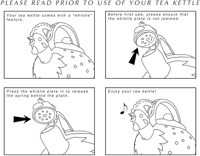 UPware Enamel on Steel Whistling Tea Kettle, Stovetop Teakettle (1.6 Quart, Watermelon)