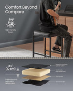 Load image into Gallery viewer, VASAGLE EKHO Collection - Bar Stools Set of 2, Counter Height Bar Stools, Synthetic Leather with Stitching, Mid-Century Modern Counter Stools, 26-Inch Tall, Kichen Home Bar Dining Room, Ink Black