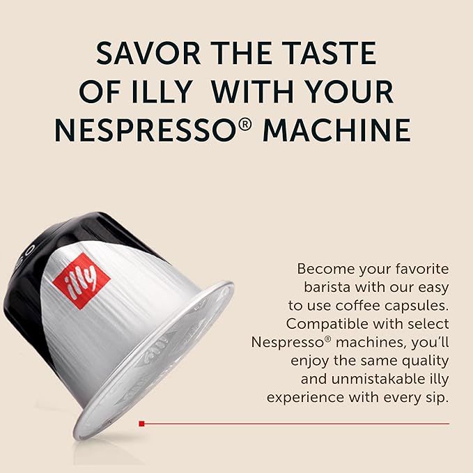 illy Aluminum Espresso Capsules - Compatible with Nespresso Machines - Forte Extra Bold Roast Coffee- Rich & Strong Flavor - Notes of Dark Chocolate - Single Serve Capsules - 10 Count (Pack of 5)