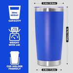 Load image into Gallery viewer, 20oz Tumbler Stainless Steel Tumbler Cup with Lid Vacuum Insulated Double Wall Travel Mug, Durable Powder Coated Travel Coffee Tumbler Mug for Hot &amp; Cold Drinks, Dark Blue,4 Pack