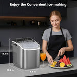 Load image into Gallery viewer, Portable Bullet Ice Maker Machine, One-Click Operation Ice Machine 34LBS/24Hr Production, 6-8 Minutes Quick Ice Making, 1.2L Water Tank, Silver