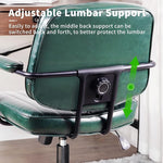 Load image into Gallery viewer, Artswish Mid Century Office Desk Chair - Green Leather Home Office Chair with Wheels and Arms