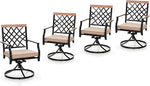 Load image into Gallery viewer, PHI VIALLA Patio Chairs Outdoor Swivel Dining Chairs Outdoor Furniture Chairs Set of 4 with Cushion Suports 300lbs for Lawn Garden Backyard Weather Resistant-Black Frame