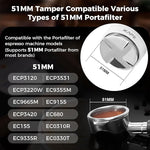 Load image into Gallery viewer, IKAPE Coffee Products, 51mm Coffee Distributor &amp; Hand Tamper, Adjustable Depth Espresso Distributor Fits All 51mm Espresso Portafilter, Compatible with Delonghi Bottomless Portafilter (White)