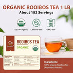Load image into Gallery viewer, Soeos Organic Red Rooibos Loose Leaf Tea, 16 Ounce (1LB), Naturally Caffeine-Free Herbal Tea, USDA and Non-GMO Certified, Gluten Free, Keto Friendly, Rich Aroma &amp; Smooth Flavor, South African Grown, Perfect for Hot or Iced Tea