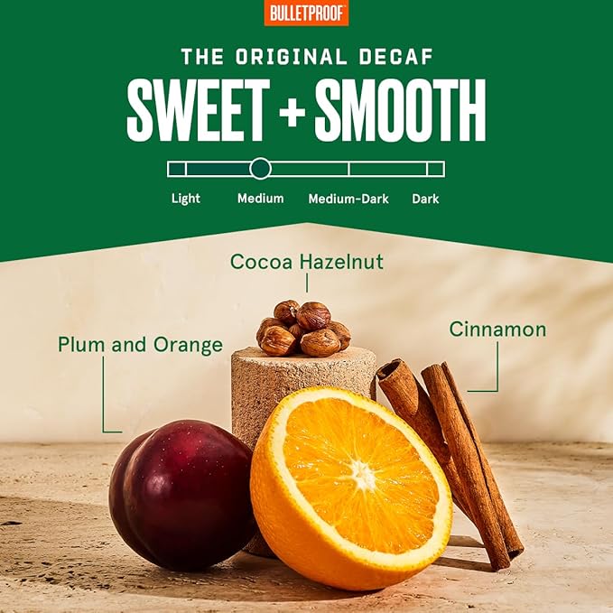 Bulletproof Original Medium Roast Whole Bean Decaf Coffee, 12 Ounces, Coffee Tested for Toxins, Packaging May Vary (Pack of 2)