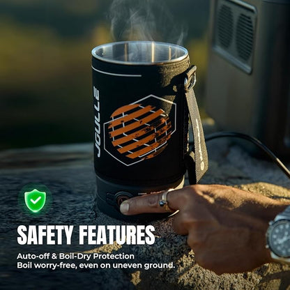 Electric Kettle, Portable Water Boiler for Coffee & Tea, 304 Stainless Steel Mini Tea Kettle, 500W Fast Boiling Water with Auto Shut-Off, Camping & Travel Essentials