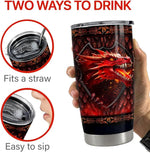Load image into Gallery viewer, SANDJEST Dragon Tumbler 20oz Stainless Steel Insulated Coffee Travel Mug Cup for Men Dragon Gifts for Birthday Christmas Fathers Day