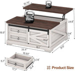 Load image into Gallery viewer, Itaar 39.4'' Lift Top Coffee Table with Storage, Farmhouse Coffee Tables for Living Room, Square Coffee Table with Large Hidden Compartment &amp; 2 Drawers &amp; Adjustable Shelves, White