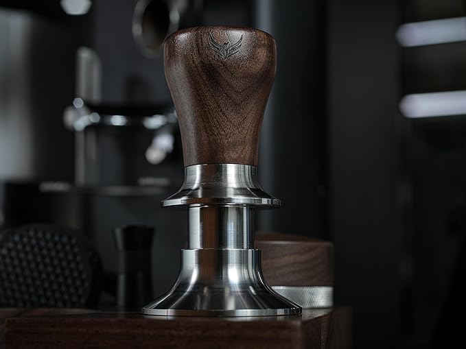 51mm Espresso Tamper Calibrated,Auto-Leveling and 30lb Spring Loaded Design Stainless Steel Ripple Base Coffee Tamper with 20lb / 25lb / 30lbs Replacement Springs
