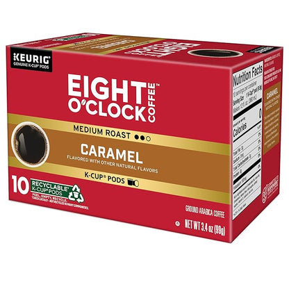 Eight O'Clock Coffee Caramel, Keurig Single-Serve K-Cup Pods, Flavored Coffee, 60 Count (6 Packs of 10)