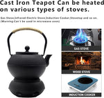 Load image into Gallery viewer, 40.6oz Cast Iron Teapot Set with Cast Iron Warmer, Japanese Tetsubin Tea Kettle Set with Cups,Cast Iron Teapot with Stainless Steel Infuser and Enameled Interior for Stovetop Safe(1200ml)