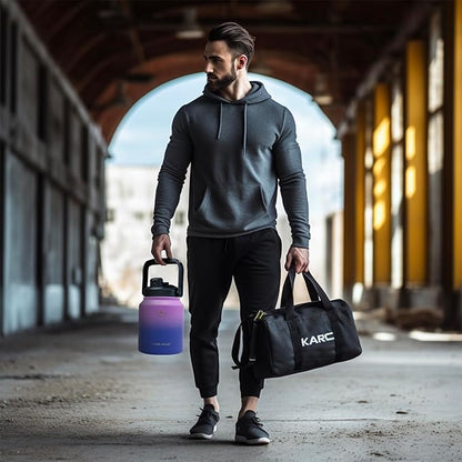 NATURE PIONEOR Insulated Water Bottles with Strap Pouch - 84 oz Stainless Steel Vacuum Bottle with Holder/Carrier/Sleeve - 18/8 Food Grade 84oz Water Jug