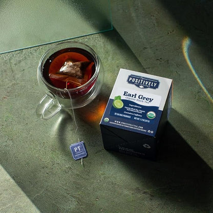 Organic Positively Tea Company, Earl Grey Black Tea Bags, 20 Count