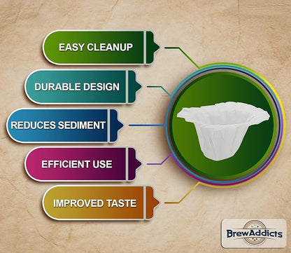 600 Paper Coffee Single-Use Filters, for Keurig Brewers and Compatible with K-Cup Pods 1.0 & 2.0 Models, White Compact Design