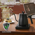 Load image into Gallery viewer, Water Kettle Electric,Gooseneck Electric Kettle with 50pcs Coffee Filter,±1℉ Temperature Control, Fast Heating, Stainless Steel Interior, Ideal for Precise Pour-Over Coffee and Tea
