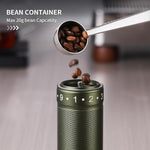 Load image into Gallery viewer, Bincoo Manual Coffee Grinder with Foldable Handle– External Setting Hand Coffee Grinder with Steel Burr,Compact and Portable for Home/Travel/Camping(Green)