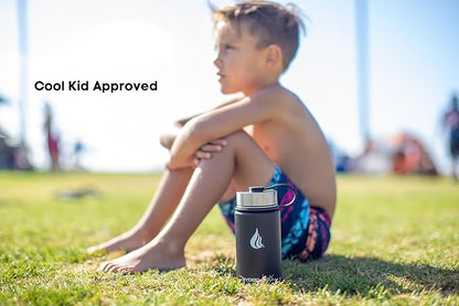 HYDRO CELL Stainless Steel Insulated Water Bottle with Straw - For Cold & Hot Drinks - Metal Vacuum Flask with Screw Cap and Modern Leakproof Sport Thermos for Adults (Black 14oz)