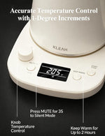 Load image into Gallery viewer, KLEAH Gooseneck Electric Kettle with Temperature Control - 0.8L Automatic Shut Off Tea &amp; Coffee Kettle, Hot Water Boiler Pour Over Coffee Kettle, 1200W Quick Heating Keep Warm, Bone White