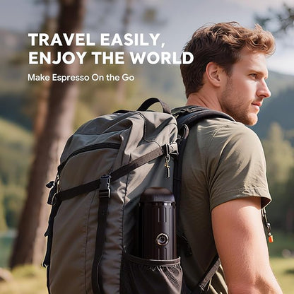 Portable Electric Espresso Machine, Travel Coffee Maker for Camping, Car Self-Heating Coffee Machine with USB-C, Compatible With NS Capsules & Ground Coffee, Portable Coffee Maker for Hiking,RV,Office