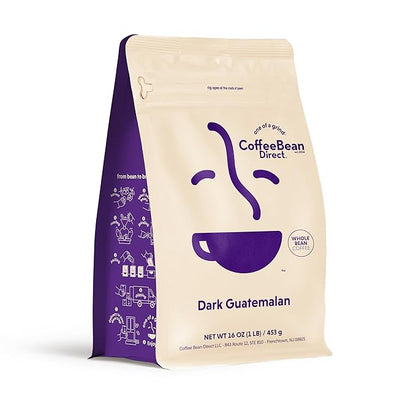 Coffee Bean Direct Guatemalan, Whole Bean Coffee, Dark Roast, 1 Pound Bag (Pack of 1)