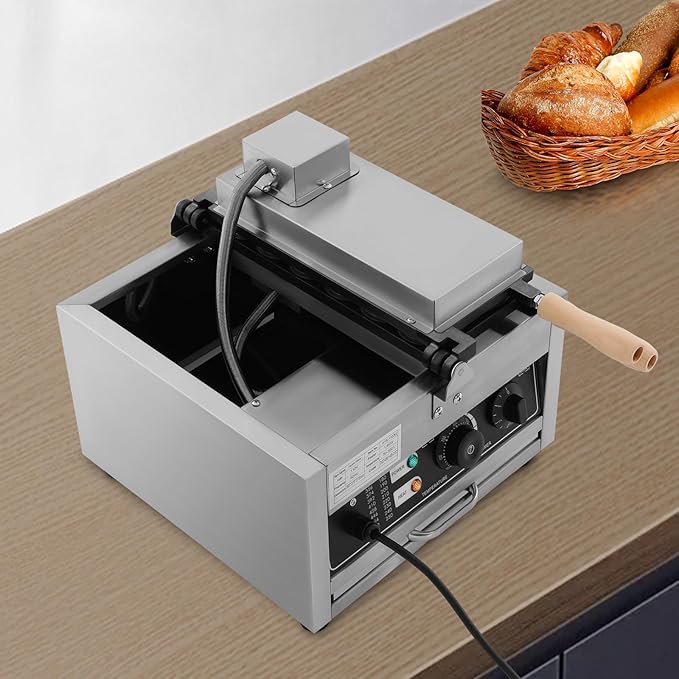 1.8KW Electric Bubble Waffle Ball Machine, Stainless Steel Pancakes Muffins Baking Machine, Portable Pancake Ball Maker for Home, Commercial (14.76 * 14.37 * 9.65in)
