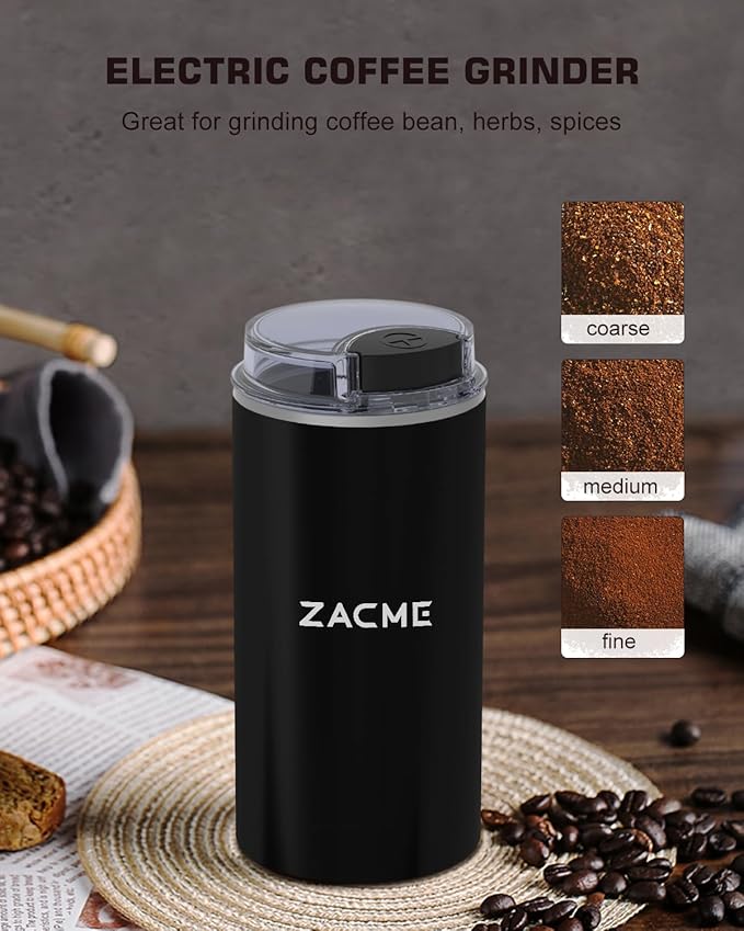 ZACME 4IN1 Single Serve Coffee Maker for K Cup &Ground, Small Coffee Machine with Milk Frother & Grinder, 5 Brew Size, 28oz Water Tank, Adjustable Drip Tray