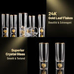 Load image into Gallery viewer, DUJUST Cool Shot Glasses (2oz), Shot Glass Set Decorated with 24K Gold Leaf Flakes, ONE OF A KIND, Cool &amp; Cute Shot Cups, BPA-Free &amp; Lead-Free, Perfect for Décor &amp; Collection, Gift Choices - 6 pcs