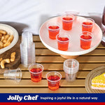 Load image into Gallery viewer, JOLLY CHEF 500 Pack Plastic Shot Glasses, 1 oz Clear Disposable Jelly Cups Reusable Perfect for Wine Tasting, Whiskey, Food Samples, Halloween, Thanksgiving Party, Wedding, Christmas