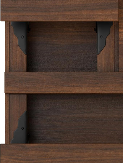 SIMPLIHOME Hunter Lift Top Coffee Table - 32 inch Wide Solid Walnut Veneer and Metal Industrial Square Cocktail Table, Living Room Table with Dual Lift Tops, Hidden Storage and Hairpin Legs