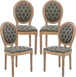 Load image into Gallery viewer, French Country Dining Chairs Set of 4, Vintage Wooden Dining Chairs with PU Leather Upholstered Tufted Seat,Solid Wood Legs&amp;Frame, Farmhouse Kitchen&amp;Living Room Chairs(Pine Green,4 Pcs)