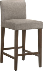Load image into Gallery viewer, CHITA Counter Height Bar Stools Set of 3, 27" H Seat Height Upholstered Barstools, PU Leather in Stone Grey