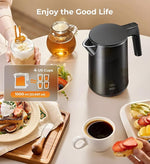 Load image into Gallery viewer, Electric Kettle, Double Wall Stainless Steel Cool Touch Water Boiler Heater, 7 Temperature Control Teapot, 4H Keep Warm, 1.0L 1200W Fast Heat with Auto Shut-Off, Boil-Dry Proof Coffee Tea Pot, Black