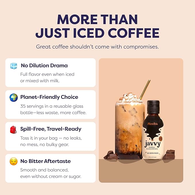Coffee Concentrate - Cold Brew Coffee, Perfect for Hot or Iced Instant Coffees, Hot Drinks, Cold Brew Concentrate, 35 Servings - Mocha