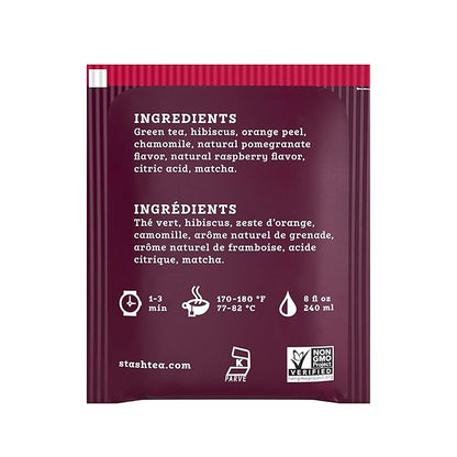 Stash Tea Pomegranate Raspberry Green Tea, Box of 100 Tea Bags