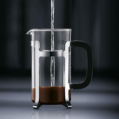 Bodum 34oz Jesper French Press Coffee Maker, High-Heat Borosilicate Glass, Polished Stainless Steel – Made in Portugal