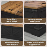 Load image into Gallery viewer, Farmhouse Coffee Table with Hidden Storage Compartment, Black Square Coffee Table for Living Room, Wood Center Table with Hinged Lifting Tabletop for Home