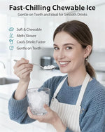 Load image into Gallery viewer, Aeitto Nugget Ice Maker Countertop, 42lbs/24H Ice Machine with 1.5L Water Tank, Rapid Ice Release in 6 Mins, Self-Cleaning Pebble Ice Maker with Basket and Scoop for Home Office RV and Party, Black