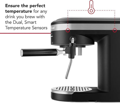 KitchenAid Semi-Automatic Espresso Machine and Automatic Milk Frother Attachment - KES6404